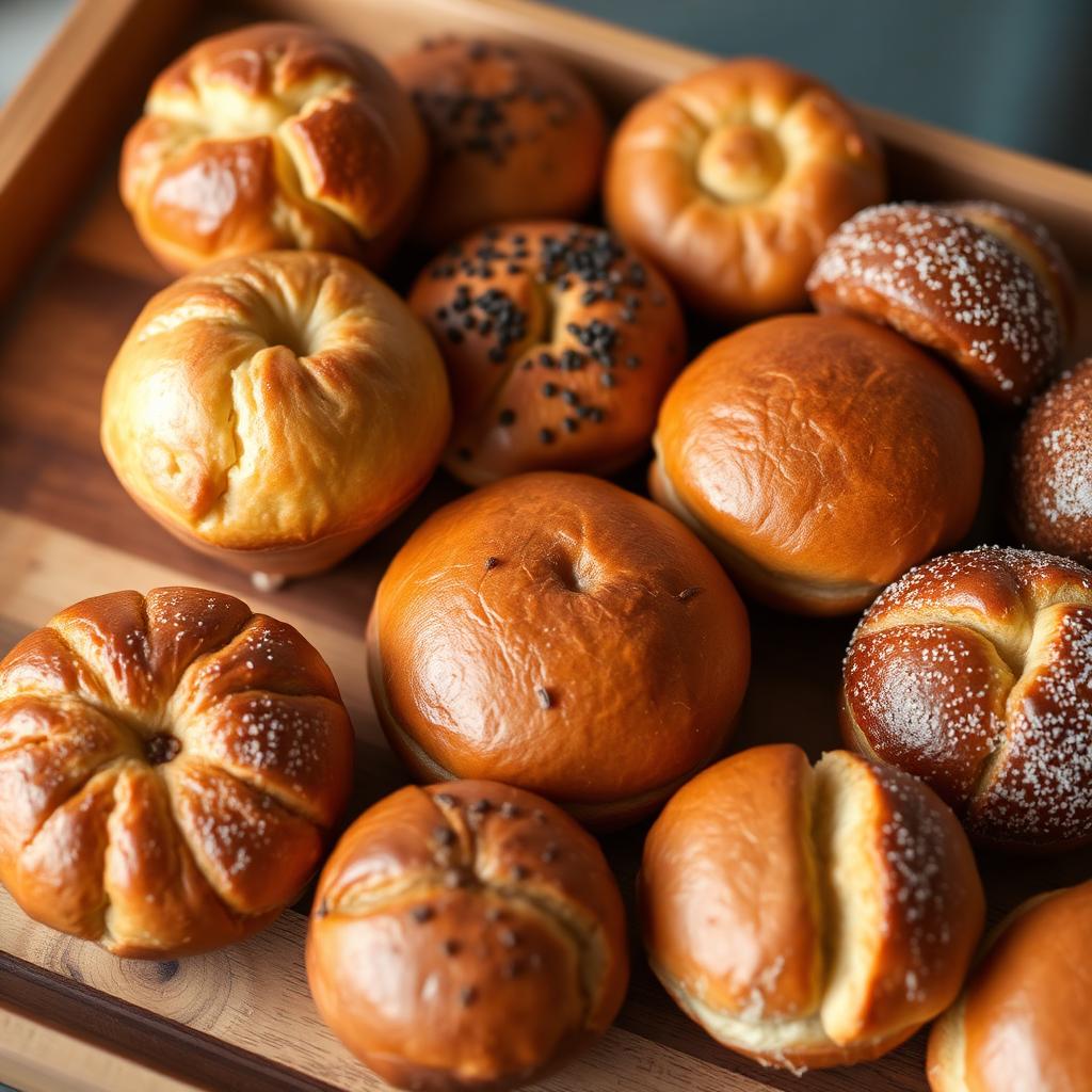 Tray of assorted Caribbean pastries and sweet buns